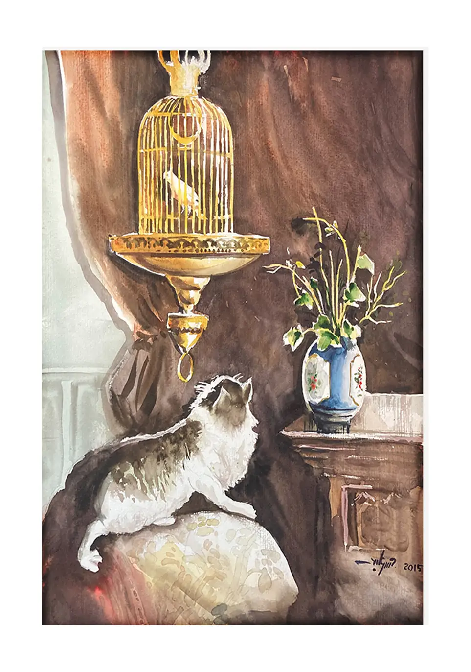 Cat and canary cage